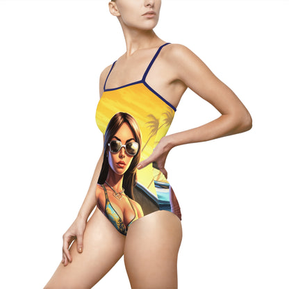 GTA-themed Women's One-piece Swimsuit - Show off your gaming style!