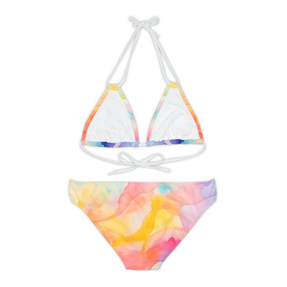 Watercolor Strappy Bikini Set