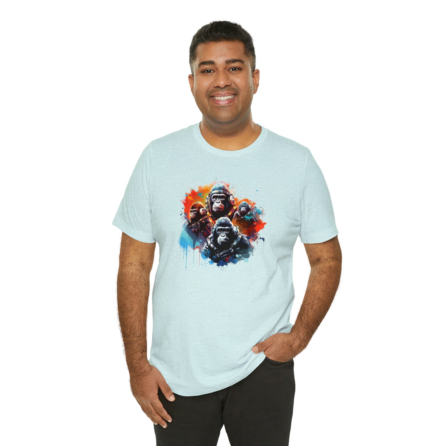 Gorillas in Space Unisex Jersey Short Sleeve Tee