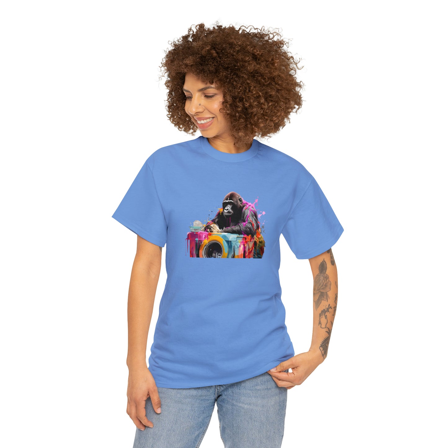 Gorilla Doing Laundry Unisex Heavy Cotton Tee