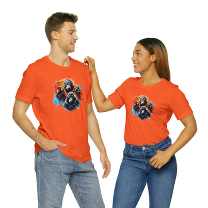 Gorillas in Space Unisex Jersey Short Sleeve Tee