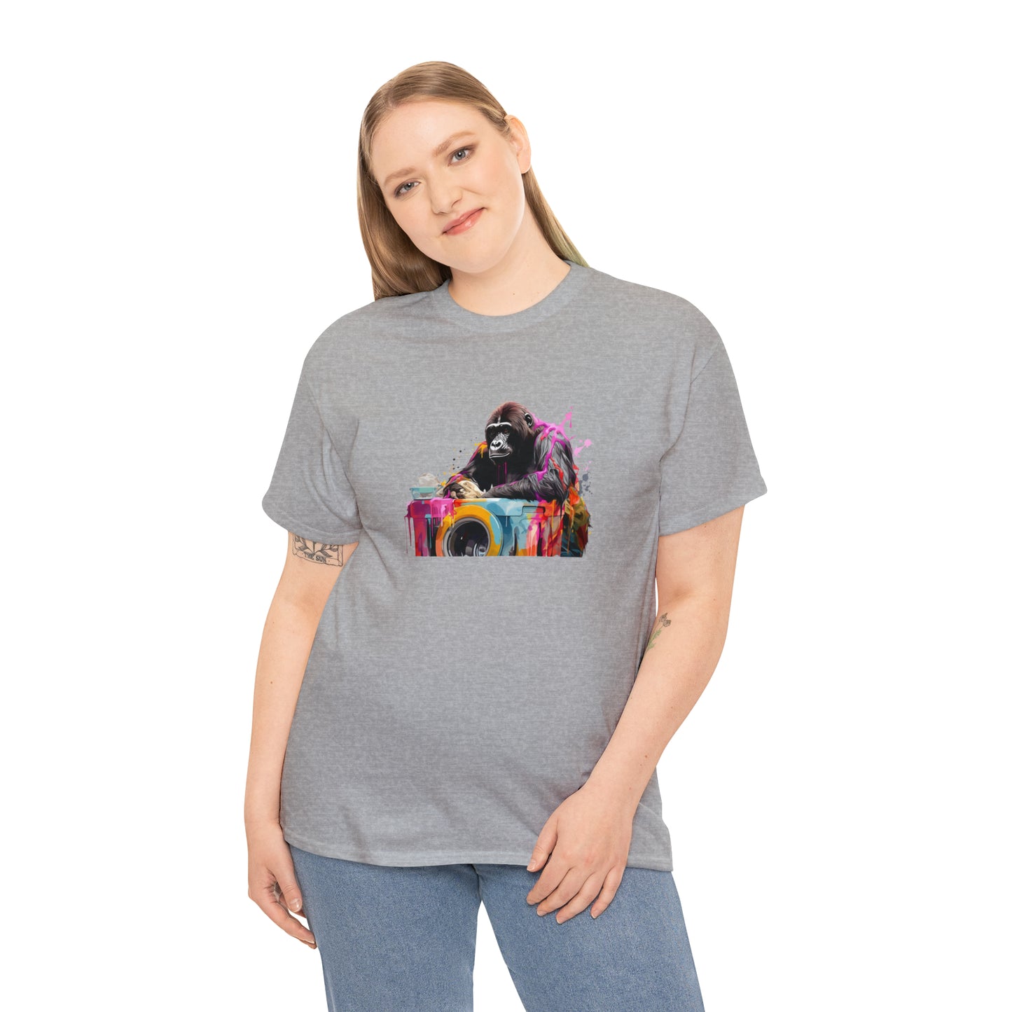 Gorilla Doing Laundry Unisex Heavy Cotton Tee