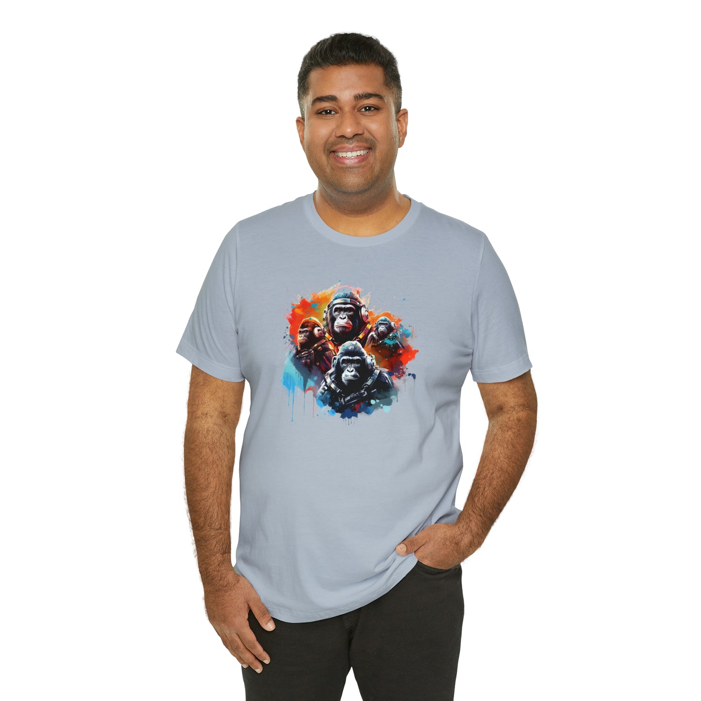 Gorillas in Space Unisex Jersey Short Sleeve Tee