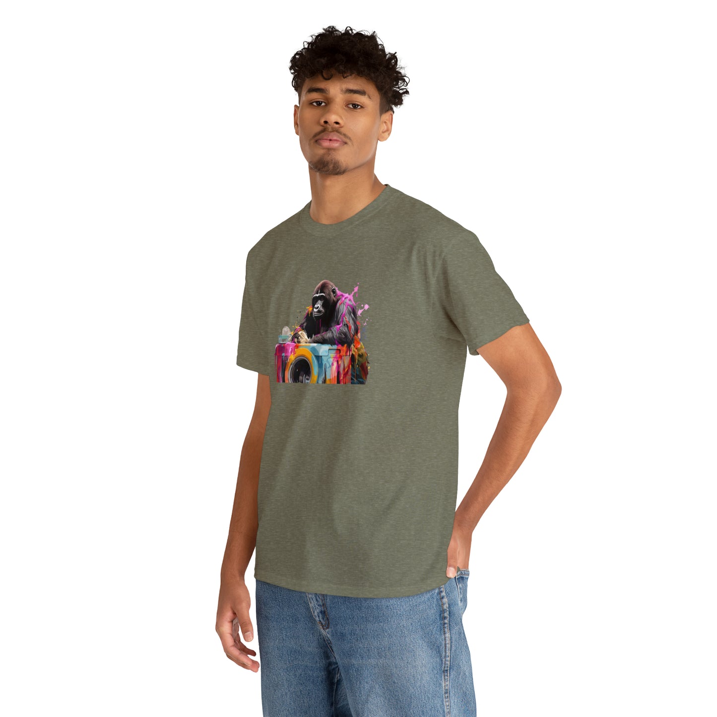 Gorilla Doing Laundry Unisex Heavy Cotton Tee