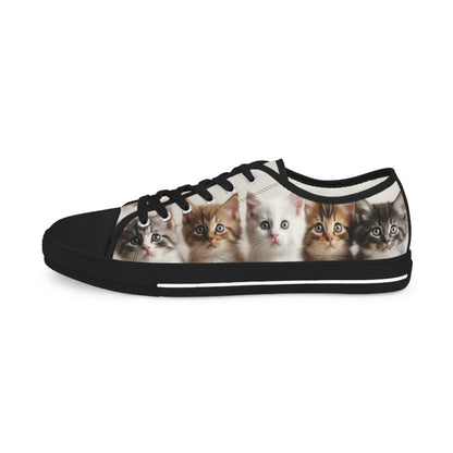 Men's Row of Kittens Low Top Sneakers