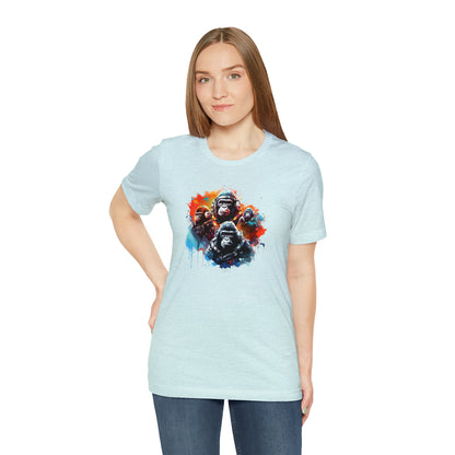 Gorillas in Space Unisex Jersey Short Sleeve Tee