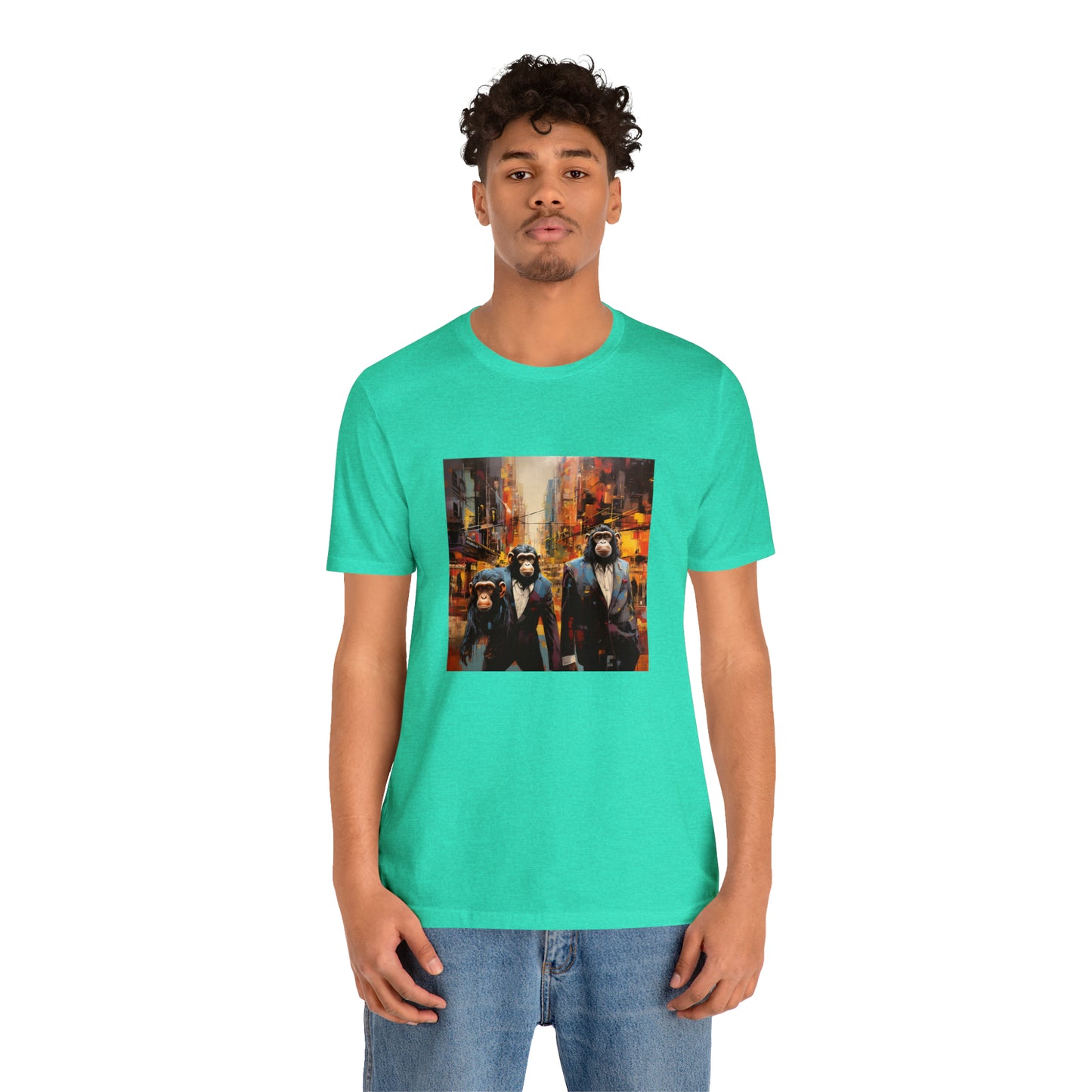 Apes in the City - Abstract Unisex Jersey Short Sleeve Tee