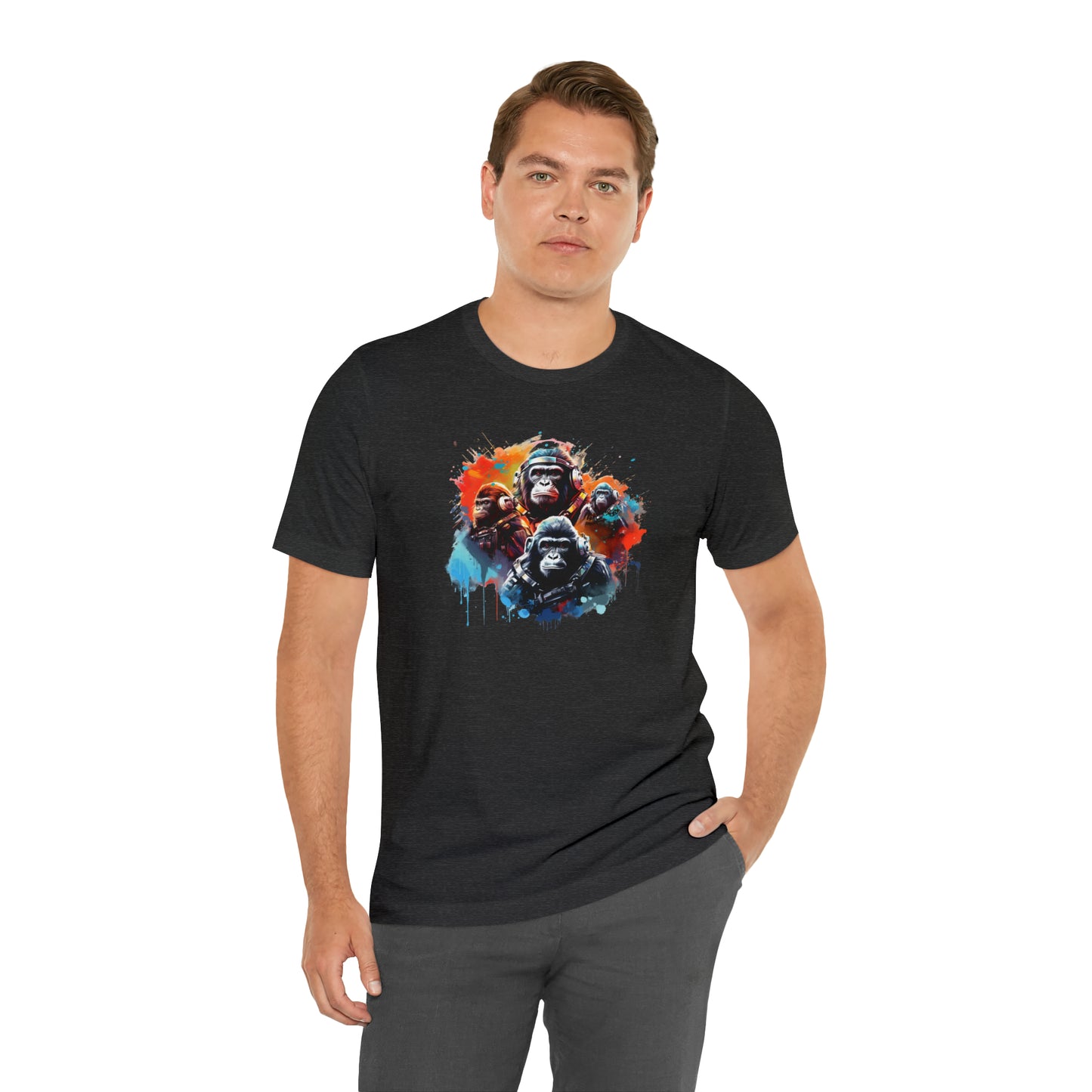 Gorillas in Space Unisex Jersey Short Sleeve Tee